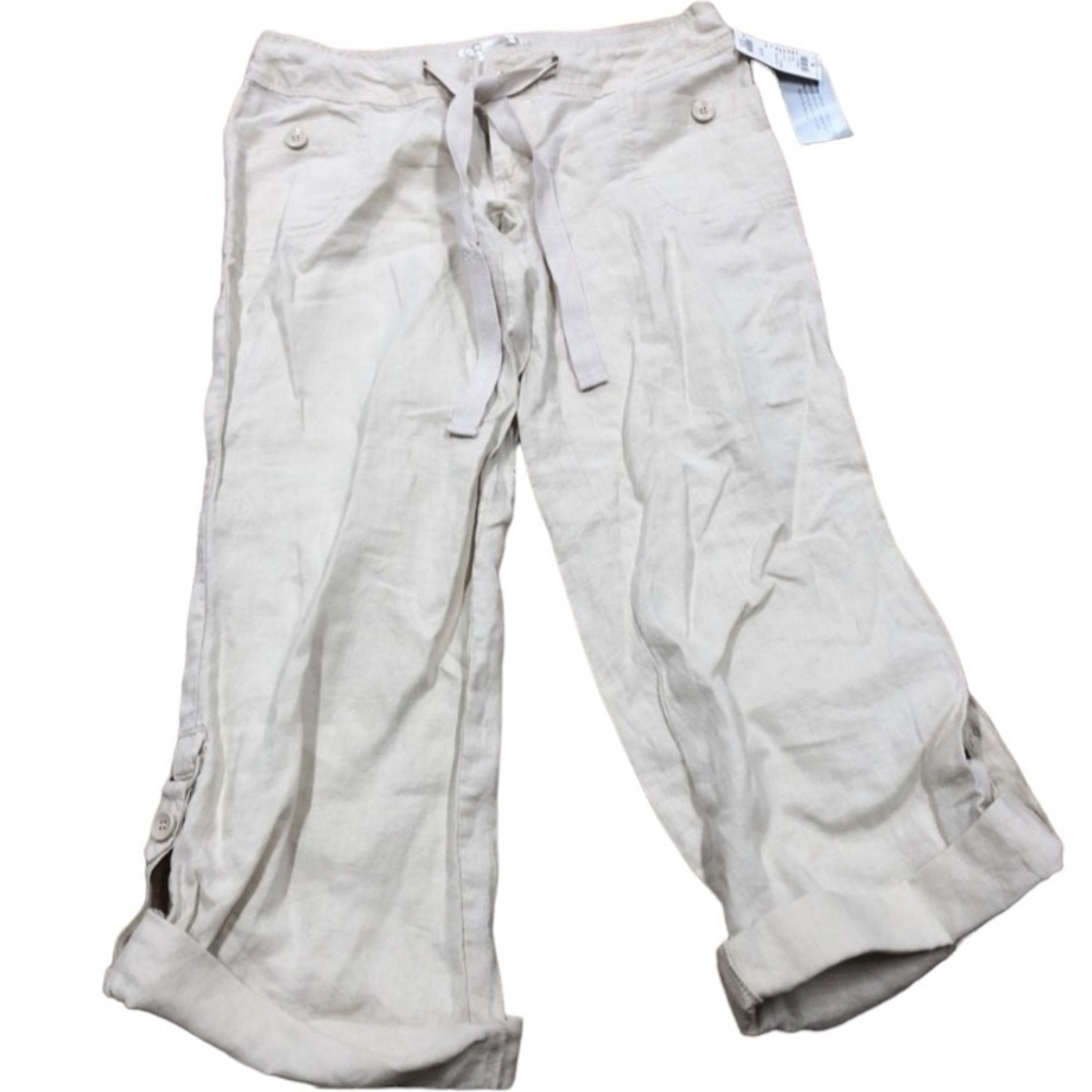 Charlotte Russe size 5 tan linen pants